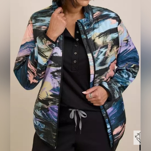Happy Camper By Torrid‎ Colorful Abstract Women's Jacket - Picture 3 of 9